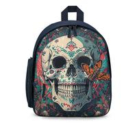 FHESDCW Skeleton Death Moth Backpack for Men Women, Durable Small Bookbag Lightweight Daypack for Travel, Hiking, Blue-style, One Size, Daypack Backpacks