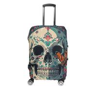 FHESDCW Skeleton Death Moth Luggage Covers for Suitcases, Washable Travel Accessories, Anti-Scratch & Dust Protection Suitcase Cover Protector Fits 19-32 Inch Luggage, style, M, Classic