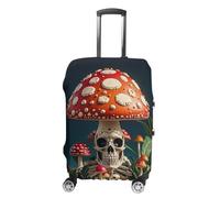 FHESDCW Skeleton Mystery Mushroom Luggage Covers for Suitcases, Washable Travel Accessories, Anti-Scratch & Dust Protection Suitcase Cover Protector Fits 19-32 Inch Luggage, style, Small, Classic