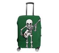 FHESDCW Skeleton Playing Guitar Luggage Covers for Suitcases, Washable Travel Accessories, Anti-Scratch & Dust Protection Suitcase Cover Protector Fits 19-32 Inch Luggage, Style, M, Classic