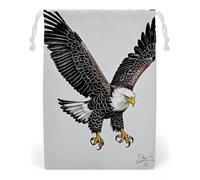 FHESDCW Sketch of Bald Eagle Diving Drawstring Bag Canvas, Reusable Travel Jewelry Pouches, Washable Storage Bags for Gift, Candy, Cosmetics 20 * 25cm