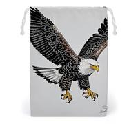 FHESDCW Sketch of Bald Eagle Diving Drawstring Bag Canvas, Reusable Travel Jewelry Pouches, Washable Storage Bags for Gift, Candy, Cosmetics, Style, 1 Count (Pack of 1)