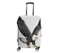 FHESDCW Sketch of Bald Eagle Diving Luggage Covers for Suitcases, Washable Travel Accessories, Anti-Scratch & Dust Protection Suitcase Cover Protector Fits 19-32 Inch Luggage, Style, M, Classic