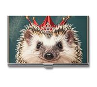 FHESDCW Small Crown Business Card Holder for Men & Women, Professional Card Case with Buckle Style Shut, Compact And Portable Metal Case for Office Workers