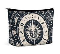 FHESDCW Small Makeup Bag for Purse, Waterproof PU Leather Astrological Sign Cosmetic Bag Portable Toiletry Organizer Mini Makeup Pouch Versatile Zipper Pouch for Women, Travel, Gifts