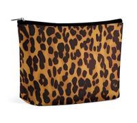 FHESDCW Small Makeup Bag for Purse, Waterproof PU Leather Cool Cheetah Leopard Cosmetic Bag Portable Toiletry Organizer Mini Makeup Pouch Versatile Zipper Pouch for Women, Travel, Gifts