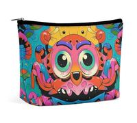 FHESDCW Small Makeup Bag for Purse, Waterproof PU Leather Interesting Faces And Crabs Cosmetic Bag Portable Toiletry Organizer Mini Makeup Pouch Versatile Zipper Pouch for Women, Travel, Gifts
