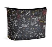 FHESDCW Small Makeup Bag for Purse, Waterproof PU Leather Mathematics And Physics Cosmetic Bag Portable Toiletry Organizer Mini Makeup Pouch Versatile Zipper Pouch for Women, Travel, Gifts