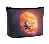 FHESDCW Small Makeup Bag for Purse, Waterproof PU Leather Sunset in Outer Space Cosmetic Bag Portable Toiletry Organizer Mini Makeup Pouch Versatile Zipper Pouch for Women, Travel, Gifts