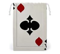 FHESDCW Spades K Poker Drawstring Bag Canvas, Reusable Travel Jewelry Pouches, Washable Storage Bags for Gift, Candy, Cosmetics 12 * 18cm