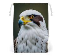 FHESDCW Spear Falcon, White Eagle Drawstring Bag Canvas, Reusable Travel Jewelry Pouches, Washable Storage Bags for Gift, Candy, Cosmetics 20 * 25cm