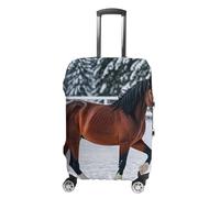 FHESDCW Sports Horses in The Snow Winter Luggage Covers for Suitcases, Washable Travel Accessories, Anti-Scratch & Dust Protection Suitcase Cover Protector Fits 19-32 Inch Luggage, Style, XL, Classic