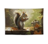 FHESDCW Squirrel Eats Nuts Tapestry for Bedroom Aesthetic - Lightweight Wall Hanging Backdrop Vintage Wall Art Tapestry Easy to Hang for Living Room Dorm Home Decor 40"x60"