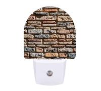 FHESDCW Stone Wall Night Lights Plug Into Wall, LED Nightlights Auto On/Off Dusk to Dawn Sensor, Energy Efficient Night Lamp Soft Glow for Hallway Bedroom Bathroom Kitchen, 0.5W