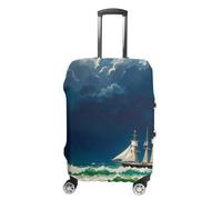 FHESDCW Stormy Waves Vintage Sailboat Luggage Covers for Suitcases, Washable Travel Accessories, Anti-Scratch & Dust Protection Suitcase Cover Protector Fits 19-32 Inch Luggage, Style, L, Classic