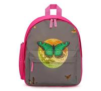 FHESDCW Sun And Moon Green Moth Backpack for Men Women, Durable Small Bookbag Lightweight Daypack for Travel, Hiking, Pink-style, One Size, Daypack Backpacks