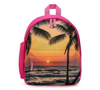 FHESDCW Sunrise of on The Sea Backpack for Men Women, Durable Small Bookbag Lightweight Daypack for Travel, Hiking, Pink-style, One Size, Daypack Backpacks
