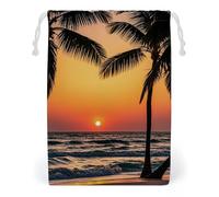 FHESDCW Sunrise of on The Sea Drawstring Bag Canvas, Reusable Travel Jewelry Pouches, Washable Storage Bags for Gift, Candy, Cosmetics 20 * 25cm