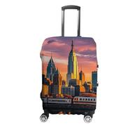 FHESDCW Sunset Bridge Skyscraper Luggage Covers for Suitcases, Washable Travel Accessories, Anti-Scratch & Dust Protection Suitcase Cover Protector Fits 19-32 Inch Luggage, Style, L, Classic