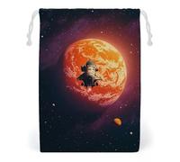 FHESDCW Sunset in Outer Space Drawstring Bag Canvas, Reusable Travel Jewelry Pouches, Washable Storage Bags for Gift, Candy, Cosmetics 20 * 25cm
