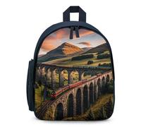 FHESDCW Sunset over Elevated Bridge Backpack for Men Women, Durable Small Bookbag Lightweight Daypack for Travel, Hiking, Blue-style, One Size, Daypack Backpacks