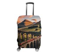 FHESDCW Sunset over Elevated Bridge Luggage Covers for Suitcases, Washable Travel Accessories, Anti-Scratch & Dust Protection Suitcase Cover Protector Fits 19-32 Inch Luggage, Style, M, Classic