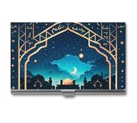 FHESDCW Texture Arch Business Card Holder for Men & Women, Professional Card Case with Buckle Style Shut, Compact And Portable Metal Case for Office Workers, style, One Size, Classic