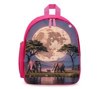 FHESDCW The Elephant Walks Backpack for Men Women, Durable Small Bookbag Lightweight Daypack for Travel, Hiking, Pink-style, One Size, Daypack Backpacks
