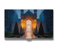 FHESDCW The Garden at Night Business Card Holder for Men & Women, Professional Card Case with Buckle Style Shut, Compact And Portable Metal Case for Office Workers