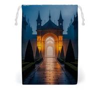 FHESDCW The Garden at Night Drawstring Bag Canvas, Reusable Travel Jewelry Pouches, Washable Storage Bags for Gift, Candy, Cosmetics 20 * 25cm