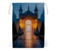 FHESDCW The Garden at Night Drawstring Bag Canvas, Reusable Travel Jewelry Pouches, Washable Storage Bags for Gift, Candy, Cosmetics 12 * 18cm