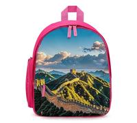 FHESDCW The Great Wall of China Backpack for Men Women, Durable Small Bookbag Lightweight Daypack for Travel, Hiking, Pink-style, One Size, Daypack Backpacks