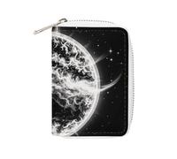 FHESDCW The Mysterious Burning of The Sun Card Holder for Men Women, Leather Credit Card Holder with 20 Card Slots Small Purse with Zipper