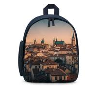 FHESDCW The Old Town at Sunset Backpack for Men Women, Durable Small Bookbag Lightweight Daypack for Travel, Hiking, Blue-style, One Size, Daypack Backpacks
