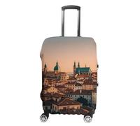 FHESDCW The Old Town at Sunset Luggage Covers for Suitcases, Washable Travel Accessories, Anti-Scratch & Dust Protection Suitcase Cover Protector Fits 19-32 Inch Luggage, Style, M, Classic