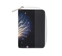 FHESDCW The Tree of Psychic Life Card Holder for Men Women, Leather Credit Card Holder with 20 Card Slots Small Purse with Zipper