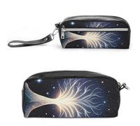 FHESDCW The Tree of Psychic Life Pencil Case Large Capacity with Zipper, Hanging Water Proof Cosmetic Bag for Travel, Vintage Leather Pencil Pouch for Women Men