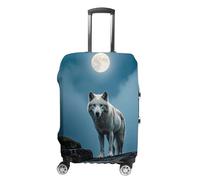 FHESDCW The White Wolf on The Rock Luggage Covers for Suitcases, Washable Travel Accessories, Anti-Scratch & Dust Protection Suitcase Cover Protector Fits 19-32 Inch Luggage, Style, XL, Classic
