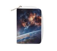 FHESDCW Universe Galaxy Outer Space Leather Card Bag Credit Card Holder Zipper Wallet With 20 Card Slots Slim Wallet Debit Card Protector Organizer Case, style, 16x11.5cm