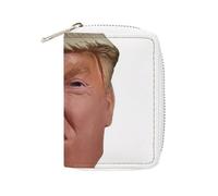 FHESDCW US Presidential Officials Card Holder for Men Women, Leather Credit Card Holder with 20 Card Slots Small Purse with Zipper