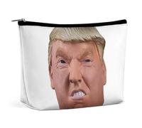 FHESDCW US Presidential Officials Makeup Bag for Women PU Leather Waterproof Cosmetic Bag with Zipper Portable Travel Makeup Organizer