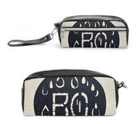 FHESDCW Water Droplet Contour Pencil Case Large Capacity with Zipper, Hanging Water Proof Cosmetic Bag for Travel, Vintage Leather Pencil Pouch for Women Men