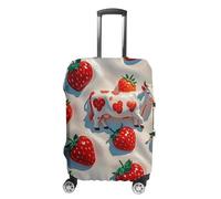 FHESDCW White Cow Strawberry Pattern Luggage Covers for Suitcases, Washable Travel Accessories, Anti-Scratch & Dust Protection Suitcase Cover Protector Fits 19-32 Inch Luggage, style, M, Classic