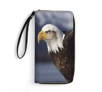 FHESDCW Women Leather Wallet Animals Bald Eagle Small Wallet Multi Mini Card Holder Organizer Ladies Wristlet with Card Slots ID Window Zipper Coin Purse, style, 19.7x10.5cm
