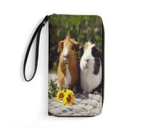 FHESDCW Women Leather Wallet Guinea Pigs Funny Small Wallet Multi Mini Card Holder Organizer Ladies Wristlet with Card Slots ID Window Zipper Coin Purse, style, 19.7x10.5cm