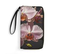 FHESDCW Women Leather Wallet Ophelia Orchid Small Wallet Multi Mini Card Holder Organizer Ladies Wristlet with Card Slots ID Window Zipper Coin Purse, style, 19.7x10.5cm