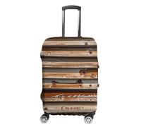 FHESDCW Wooden Board Arrangement Luggage Covers for Suitcases, Washable Travel Accessories, Anti-Scratch & Dust Protection Suitcase Cover Protector Fits 19-32 Inch Luggage, Style, L, Classic