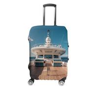 FHESDCW Wooden Deck Yacht Luggage Covers for Suitcases, Washable Travel Accessories, Anti-Scratch & Dust Protection Suitcase Cover Protector Fits 19-32 Inch Luggage, Style, L, Classic
