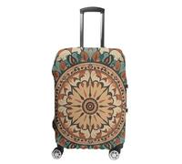 FHESDCW Wreath Mandala Flower Luggage Covers for Suitcases, Washable Travel Accessories, Anti-Scratch & Dust Protection Suitcase Cover Protector Fits 19-32 Inch Luggage, style, M, Classic