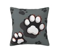 FHESDMN Animal Footprints Printed Cushion Covers 45 X 45 Cm,Square Throw Pillow Cases For Sofa Livingroom Bedroom 18x18 Inches.